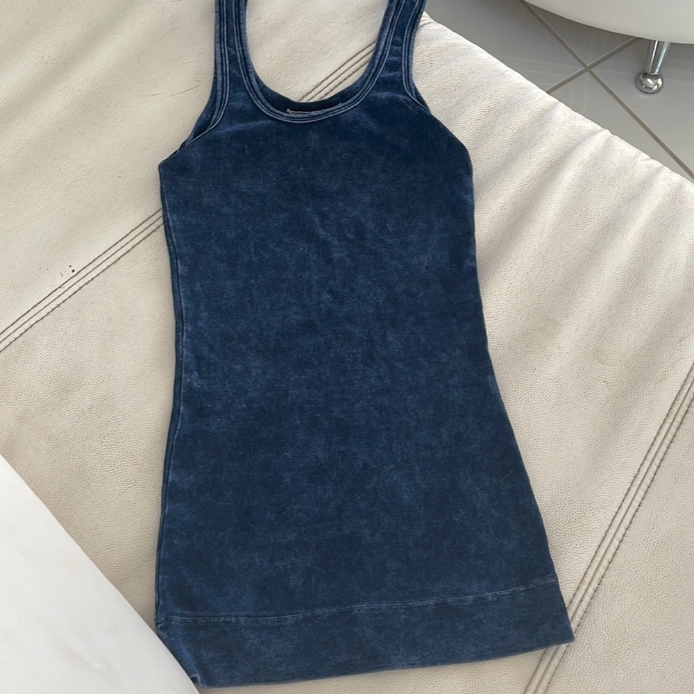 Navy distressed Hard Tail fitted tank.